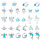 Pandahall 30Pcs Alloy Rhinestone & Enamel Pendants, with ABS Imitation Pearls and Resin, Ocean Animals Charms, Mixed Shapes, 13~32x13.5~20.5x3~8mm, Hole: 1~2mm