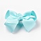 Grosgrain Bowknot Alligator Hair Clips, with Iron Alligator Clips, Sky Blue, 40~50x70~82x25~30mm