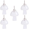 Natural Quartz Crystal Pendants, Rock Crystal Pendants, Mushroom Charms, with Silver Color Plated Copper Wire Wrapped, 30x15x16mm, Hole: 5mm