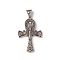 304 Stainless Steel Pendants, for Easter, Ankh Cross, Antique Silver, 43x27.5x5.5mm, Hole: 8x5mm