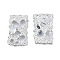 Brass Pave Clear Cubic Zirconia Pendants, Cadmium Free & Nickel Free & Lead Free, Textured, Rectangle, Platinum, 24x14x4mm, Hole: 1.5mm