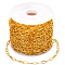 10M Brass Paperclip Chains, Oval, Drawn Elongated Cable Chains, Soldered, with Spool, Golden, Link: 6x2.6x0.4mm