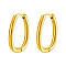 Stylish Stainless Steel Oval Hoop Earrings, Golden, 20x18mm