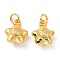 Brass Charms, with Jump Rings, Long-Lasting Plated, Star with Chinese Character Fu, Mixed Color, 13x10.5x6mm, Hole: 3.5mm