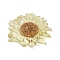 Translucent Resin Pendants, Flower Charms, Gold, 35x33x6mm, Hole: 1.4mm