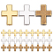 30Pcs 3 Colors Tibetan Style Alloy Beads, Cadmium Free & Nickel Free & Lead Free, Cross, Mixed Color, 15x12x5mm, 10pcs/color
