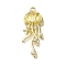 Alloy Pendants, Jellyfish Charms, Yellow, 35x15x6mm, Hole: 1.6mm