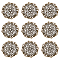 Iron Filigree Joiners Links, Flat Round, Antique Bronze, 35.5x0.7mm, Hole: 1.4mm