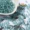 Glass Seed Beads, Silver Lined, Round Hole, Round, Dark Cyan, 4x3mm, Hole: 1.2mm, 285pcs/20g