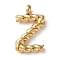 316 Surgical Stainless Steel Pendants & Charms, Golden, Letter Z, 14x8x2mm, Hole: 2mm