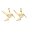 Brass Micro Pave Clear Cubic Zirconia Pendants, Cadmium Free & Lead Free, Bird, Real 18K Gold Plated, 22x28x3mm, Hole: 5x2.5mm