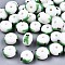 Handmade Bumpy Lampwork Beads, Abacus with Goldfish, Green, 14~15x12~13x8~9mm, Hole: 2mm