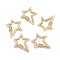 Brass Micro Pave Clear Cubic Zirconia Screw Carabiner Lock Charms, for Necklaces Making, Quick Links, Star, Golden, 35x30x5.5mm