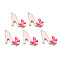 Rack Plating Alloy Enamel Pendants, Cadmium Free & Nickel Free & Lead Free, High Heels with Deep Pink Bowknot, Pink, 25x15x3.8mm, Hole: 1.2mm