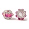 Sparkling Acrylic Rhinestone Round Beads, with Resin, Focal Pen Beads, Orchid, 20x14mm, Hole: 2.5mm