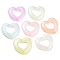 Luminous Acrylic Beads, Glitter Beads, Glow in the Dark, Heart, Mixed Color, 25.5x28x5mm, Hole: 2.5mm, about 248pcs/500g