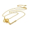 Brass Snake & Cubic Zirconia Pendant Necklaces, Golden, 16.22 inch(41.2cm)