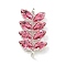 Brass Rhinestone Pendants, Cadmium Free & Lead Free, Leaf, Rose, 20x11x4mm, Hole: 1.4mm