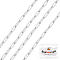 Anti-Tarnish 1M Rhodium Plated 925 Sterling Silver Paperclip Chains, Soldered, Platinum, 4.7x1.7mm