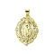 Real 18K Gold Plated Brass Micro Pave Cubic Zirconia Pendants, Cadmium Free & Nickel Free & Lead Free, Oval with Virgin Mary Pattern Charms, Clear, 27x20x3.5mm, Hole: 3x4mm