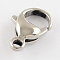 Tarnish Resistant Polished 304 Stainless Steel Lobster Claw Clasps, Parrot Trigger Clasps, Stainless Steel Color, 15x9x4.5mm, Hole: 2mm