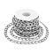 Aluminium Curb Chains, Cuban Link Chains, Unwelded, with Spool, Platinum, 13x8x2.3mm, about 14.99 Feet(5Yard)/Roll