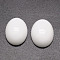 Oval Opaque Glass Cabochons, White, 16x12x5mm