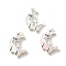 Alloy Pendants, Moon with Flower, with Resin, Rack Plating, Lead Free & Cadmium Free & Nickel Free, Mixed Color, 21x14x8mm, Hole: 1.6mm