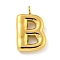 Ion Plating(IP) 304 Stainless Steel Pendants, Letter Charm, Golden, Letter B, 16.5x10x3mm, Hole: 2mm