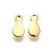 304 Stainless Steel Stamping Blank Tag Charms, Teardrop Charm, Real 18K Gold Plated, 6x3x0.5mm, Hole: 1mm