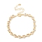 Clear Cubic Zirconia Heart Link Chains Bracelet, Brass Jewelry for Women, Cadmium Free & Lead Free, Real 18K Gold Plated, 7-3/8 inch(18.7cm)