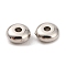 CCB Style Plating Beads, Flat Round, Platinum, 5x2.5mm, Hole: 1.2mm