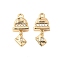 Brass Micro Pave Cubic Zirconia Pendants, Cadmium Free & Nickel Free & Lead Free, Letter Box, Real 18K Gold Plated, 17.5x8.5x4.5mm, Hole: 1.2mm