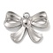 Anti-Tarnish 304 Stainless Steel Pendants, Bowknot Charm, Stainless Steel Color, 20x28x3.5mm, Hole: 2.2mm