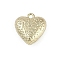 Brass Pendants, Cadmium Free & Nickel Free & Lead Free, Heart Charms, Real 18K Gold Plated, 12.5x11.5x5mm, Hole: 1.2mm