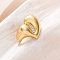 Brass Micro Pave Clear Cubic Zirconia Cuff Rings for Women, Heart, Rack Plating, Cadmium Free & Lead Free, Lasting Plated, Real 18K Gold Plated, Inner Diameter: 17.5mm