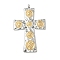 304 Stainless Steel Pendants, Cross Charm, Ion Plating(IP), Golden & Stainless Steel Color, 47x30x1.5mm, Hole: 3mm