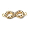 Ion Plating(IP) 304 Stainless Steel Crystal Rhinestone Connector Charms, Infinity Links, Real 18K Gold Plated, 20x6x2mm, Hole: 1.4mm