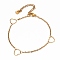 304 Stainless Steel Cable Chain Anklets, with Heart Link and Lobster Claw Clasps, Golden, 9-1/8 inch(23.3cm)