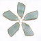 Natural Green Aventurine Pendants, with Brass Findings, Faceted, Golden, 43~47x22x6~7mm, Hole: 2mm