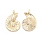 Brass Micro Pave Clear Cubic Zirconia Pendants, Cadmium Free & Nickel Free & Lead Free, Conch Charm, Real 18K Gold Plated, 11x17x3mm, Hole: 1.4mm