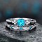 Alloy Micro Pave Cubic Zirconia Finger Rings for Women, Stackable Rings, Platinum, Deep Sky Blue, US Size 9(18.9mm)