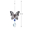 Glass Suncatchers, Stainless Steel Hanging Ornaments Home Garden Decoration, Butterfly, 380mm