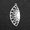 Non-Tarnish 201 Stainless Steel Pendants, Laser Cut, Eye with Sun, Stainless Steel Color, 35x15x1mm, Hole: 1.5mm