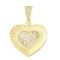 Brass Micro Pave Clear Cubic Zirconia Pendants, Cadmium Free & Lead Free, Heart, Real 16K Gold Plated, 27.5x27.5x4.5mm, Hole: 5.5x8.5mm