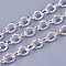 Iron Cable Chains, Unwelded, with Spool, Oval, Silver Color, 6.2x4.5x1.2m, about 164.04 Feet(50m)/roll