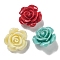 Synthetic Coral Dyed Carved Beads, Flower, Half Hole, Mixed Color, 14.5x9mm, Hole: 1mm