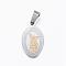 304 Stainless Steel Pendants, Flat Oval with Archangel Michael, Golden & Stainless Steel Color, 21x13x1.5mm, Hole: 7x4.5mm