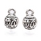 Tibetan Style Alloy Charms, Cadmium Free & Lead Free, Round, Antique Silver, 13x9.5mm, Hole: 2mm, about 316pcs/1000g
