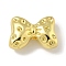 Brass Beads, Bowknot, Real 18K Gold Plated, 10x14.5x5mm, Hole: 2mm